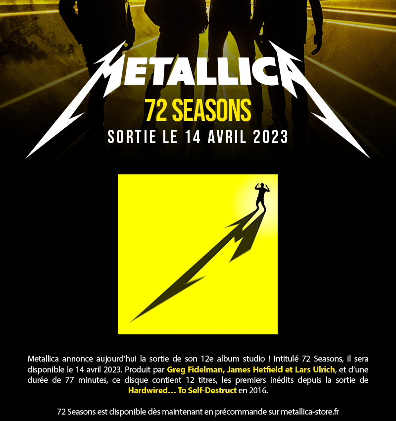 METALLICA premier extrait de leur nouvel album. A voir en concert Stade