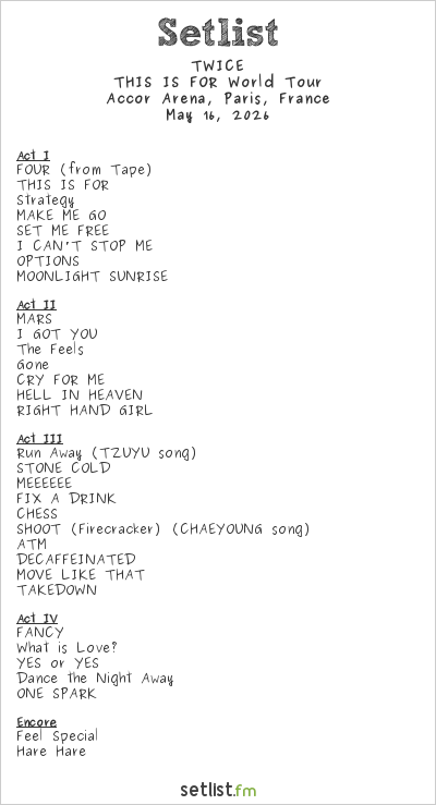 Setlist TWICE